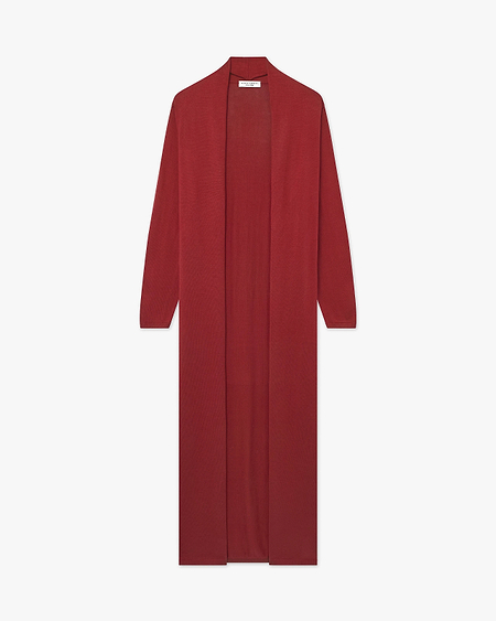 Oasi Long Cardigan - Red Cotone