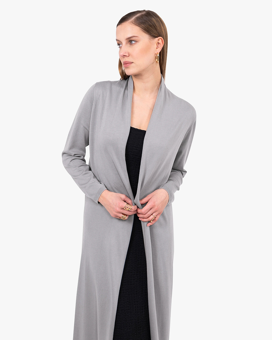 Oasi Long Cardigan - Grey Cotone