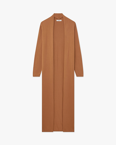 Oasi Long Cardigan - Hazelnut Cotone
