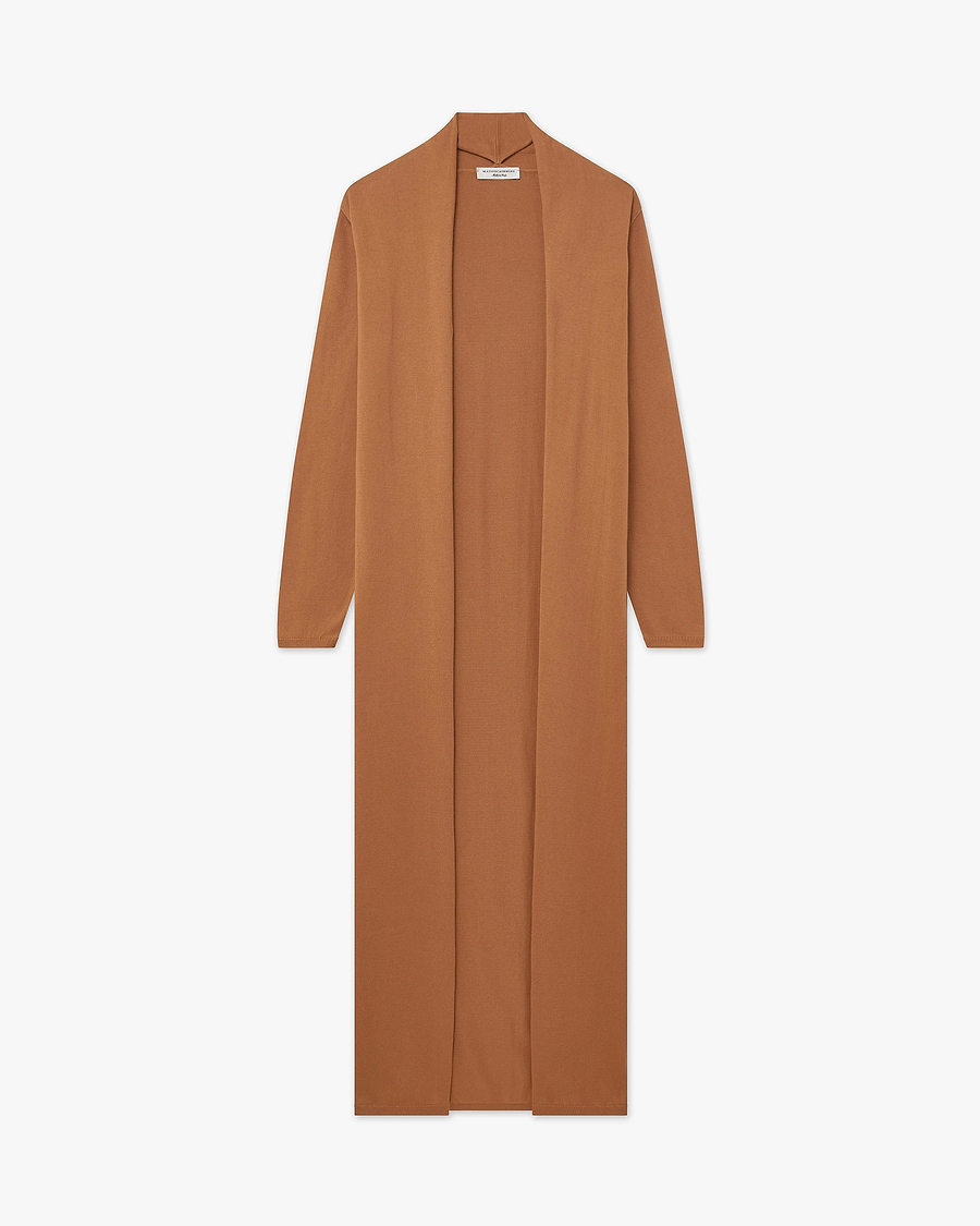 Oasi Long Cardigan - Hazelnut Cotone