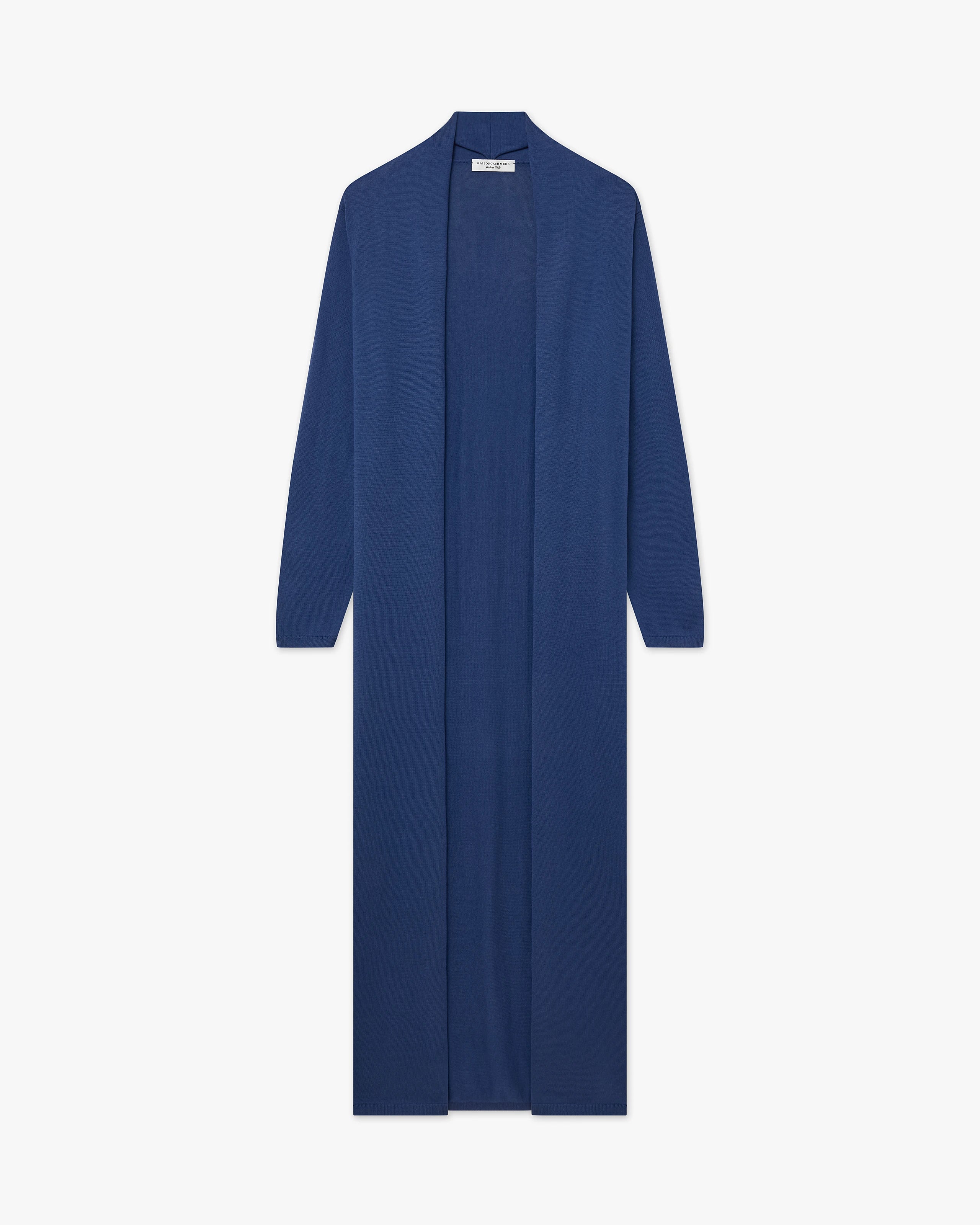 Oasi Long Cardigan - Blue Cotone