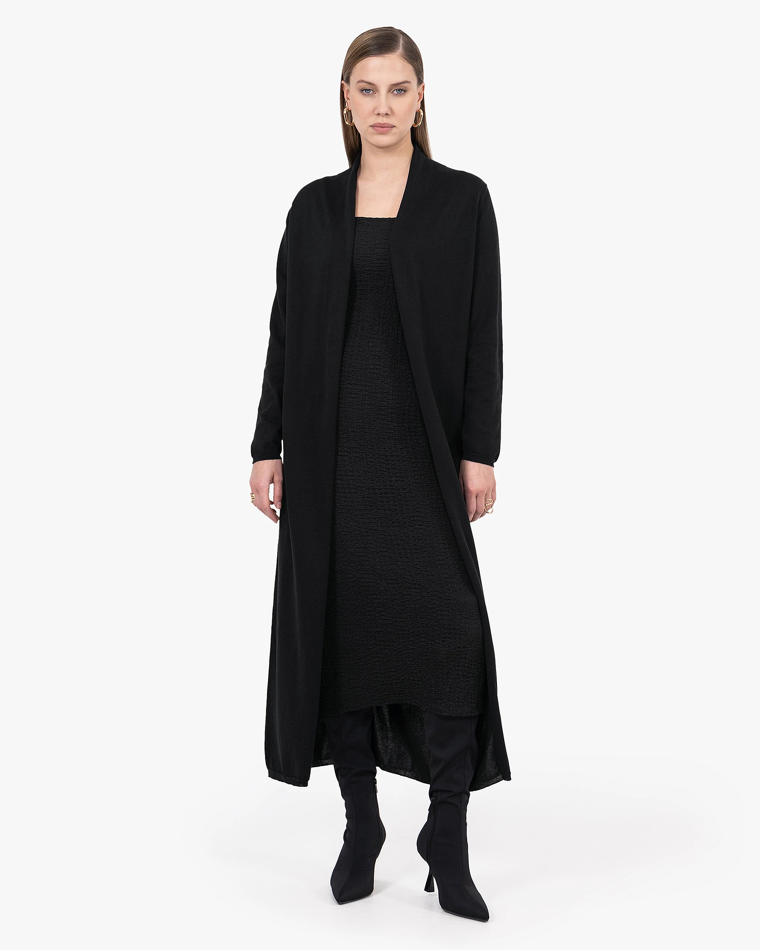 Oasi Long Cardigan - Black Cotone