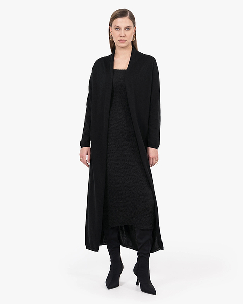 Oasi Long Cardigan - Black Cotone
