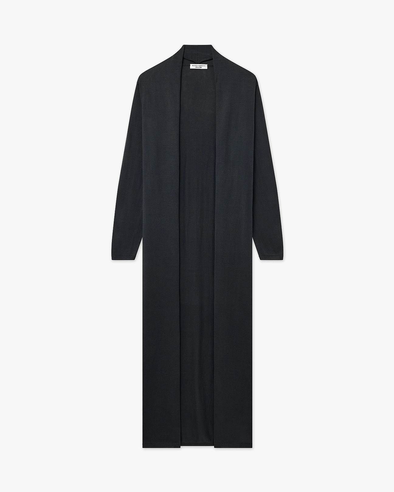 Oasi Long Giza Cotton Cardigan - Black | MaisonCashmere