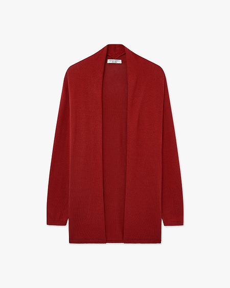 Oasi Open Cardigan - Red Cotone