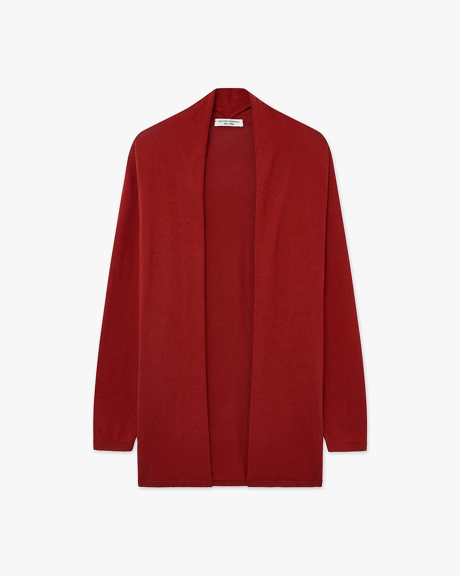 Oasi Open Cardigan - Red Cotone