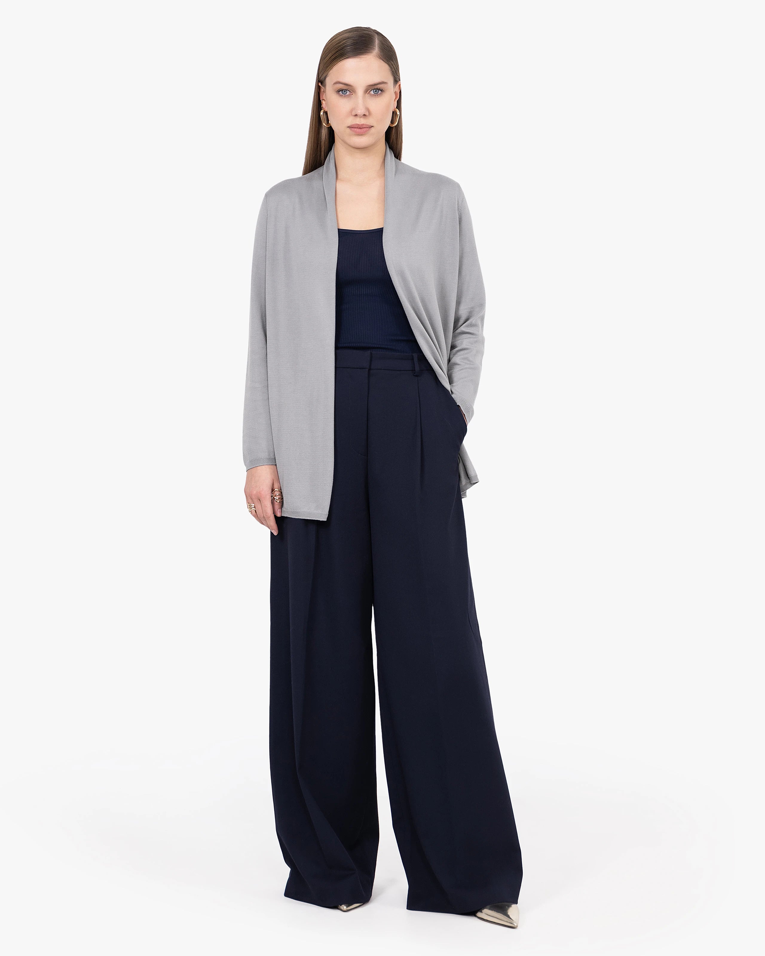 Oasi Open Cardigan - Grey Cotone