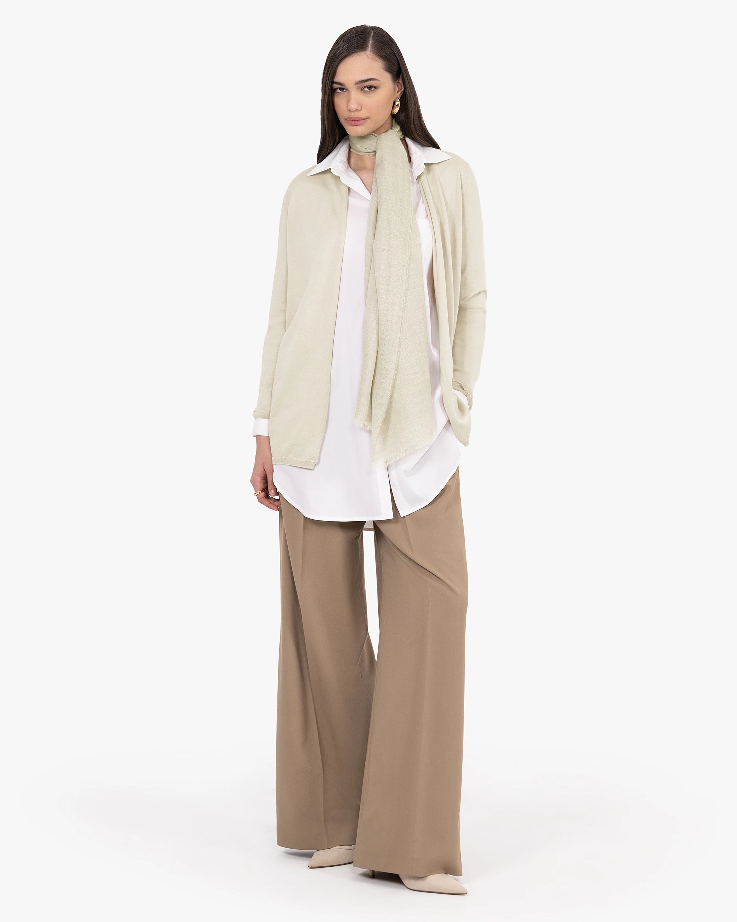 Oasi Open Cardigan - Beige Cotone