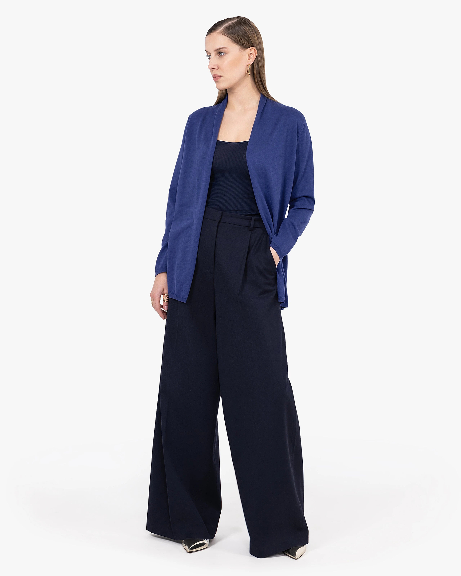 Oasi Open Cardigan - Blue Cotone