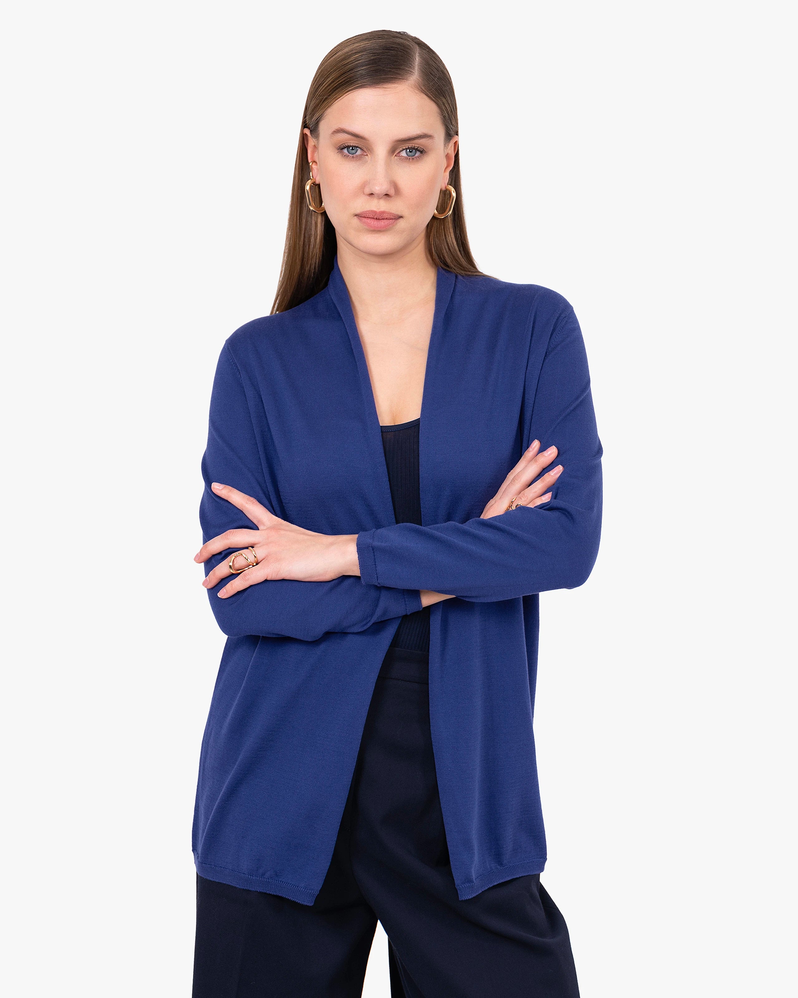 Oasi Open Cardigan - Blue Cotone