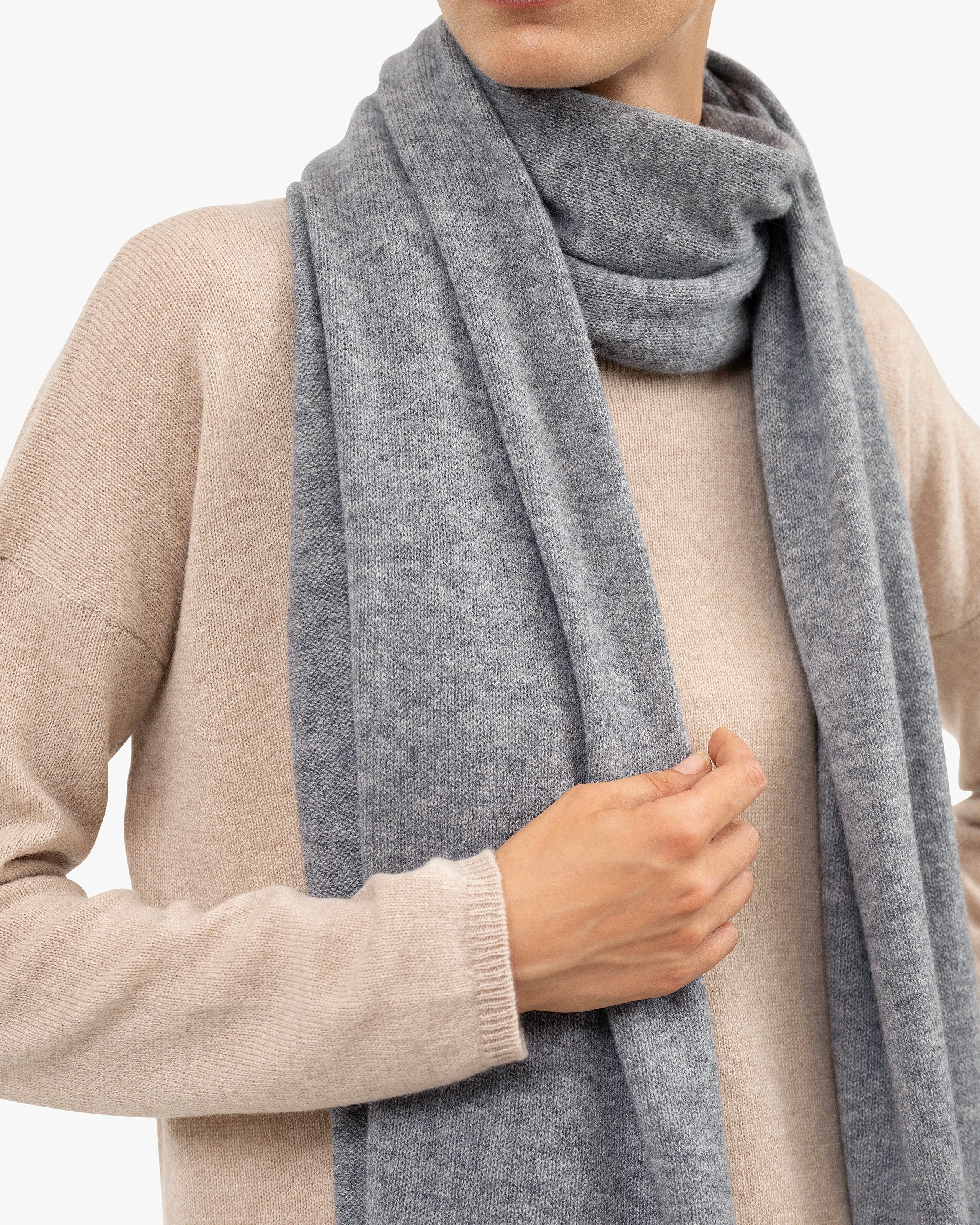 Lightness Maxi Scarf - Medium Grey Cashmere