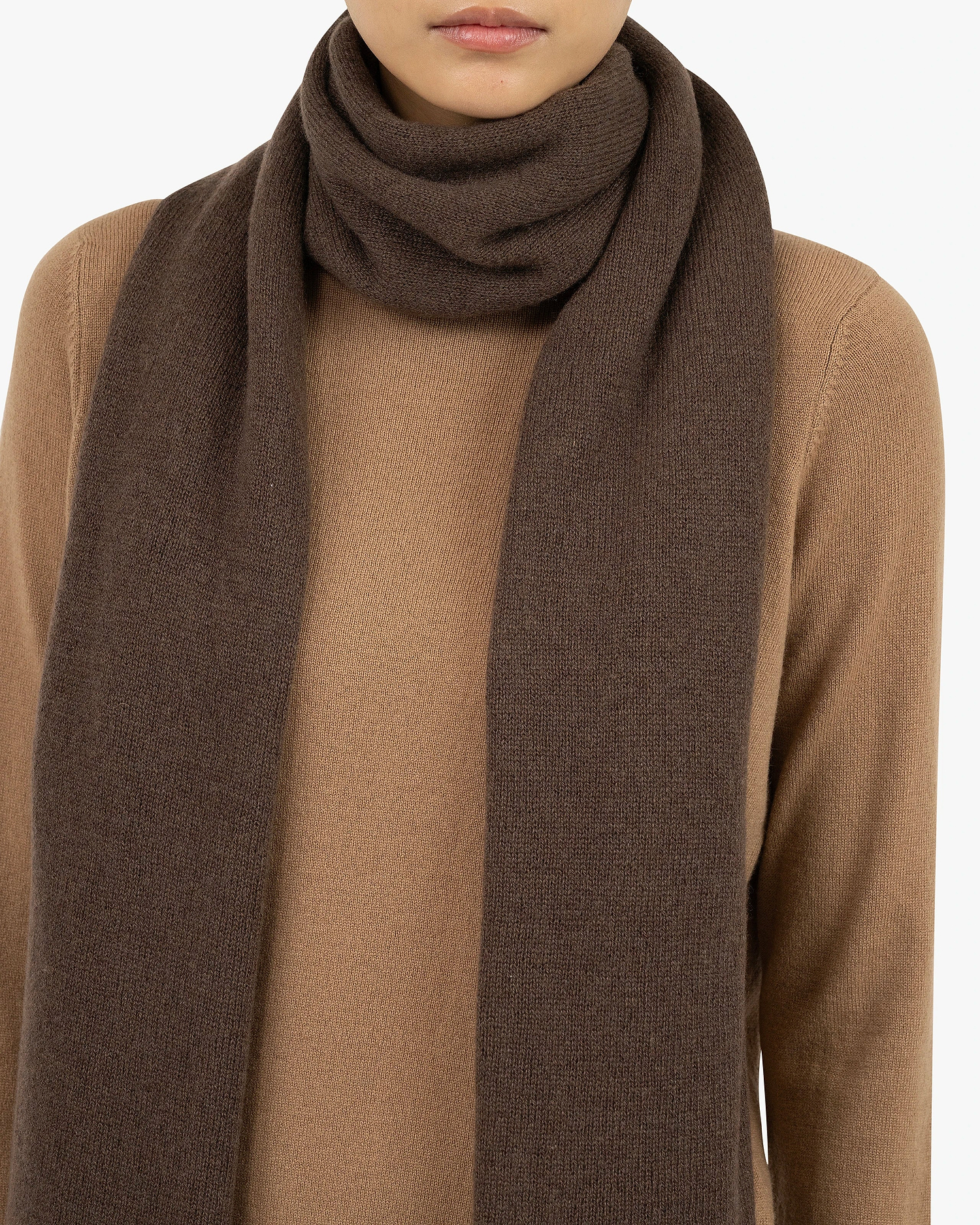 Lightness Maxi Scarf - Brown Cashmere