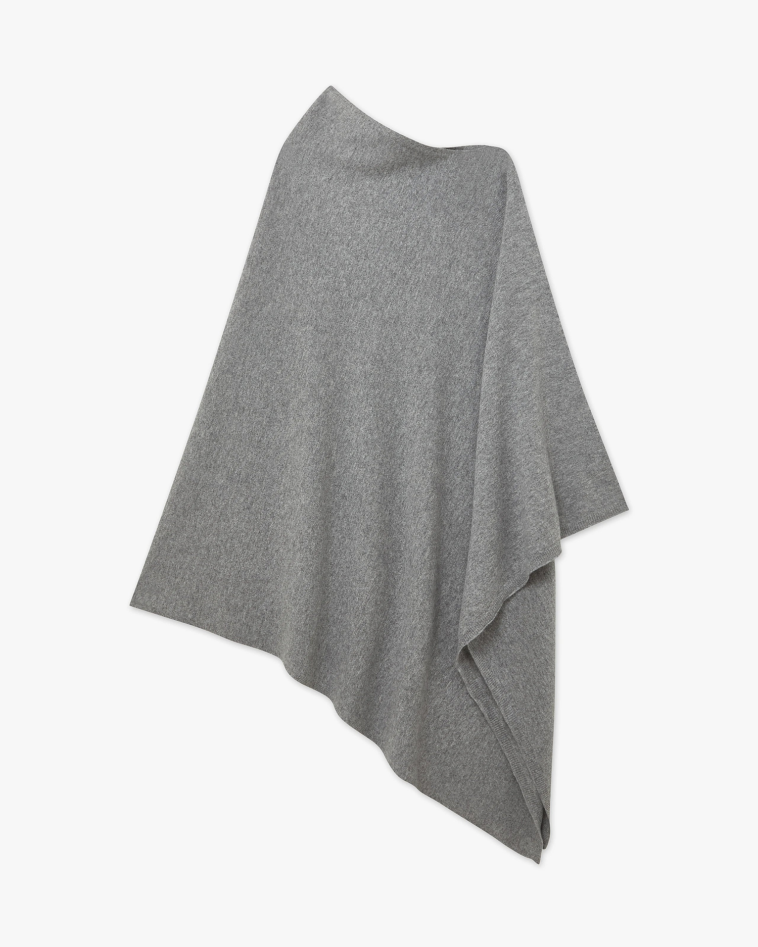 Mayfair Poncho - Medium Grey Cashmere