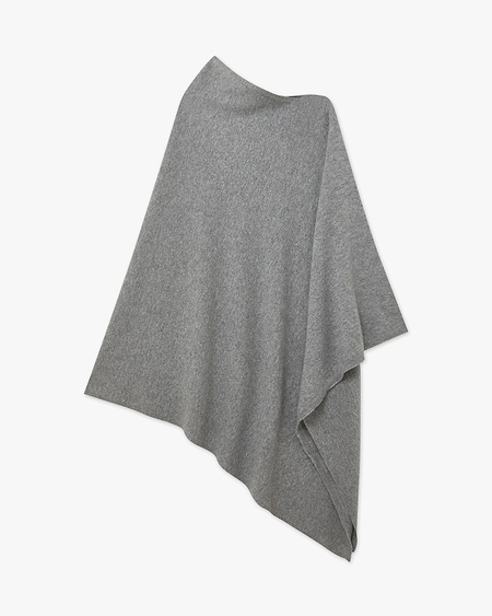 Mayfair Poncho - Medium Grey Cashmere