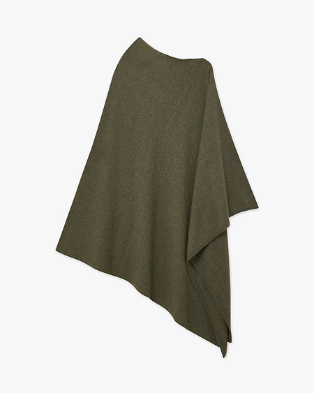 Mayfair Poncho - Green Cashmere