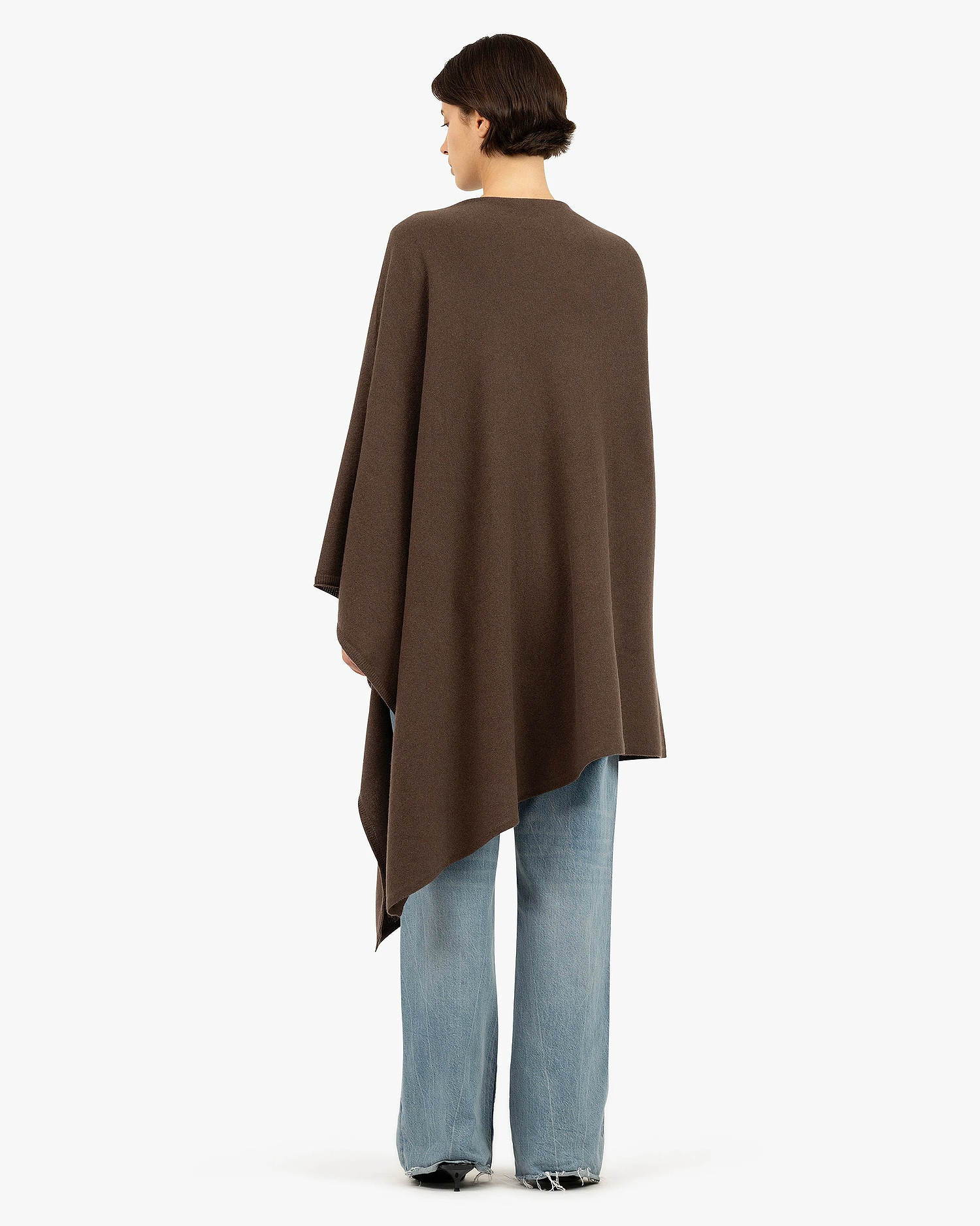 Mayfair Poncho - Brown Cashmere