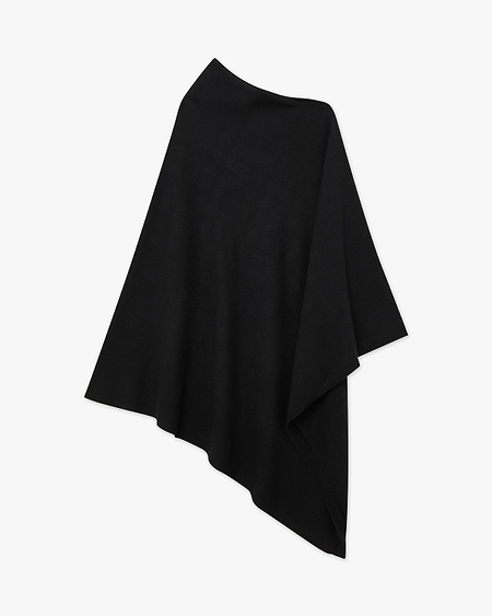 Mayfair Poncho - Black Cashmere