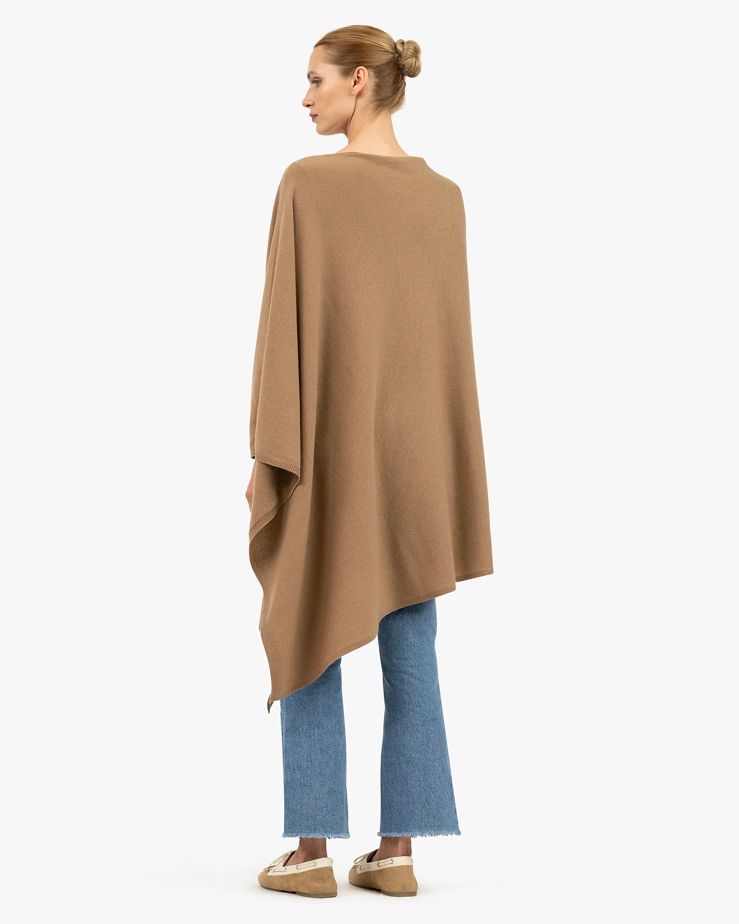 Mayfair Poncho - Camel Cashmere