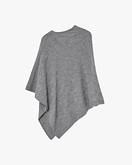 Maxi Poncho Zopfmuster - Mittelgrau