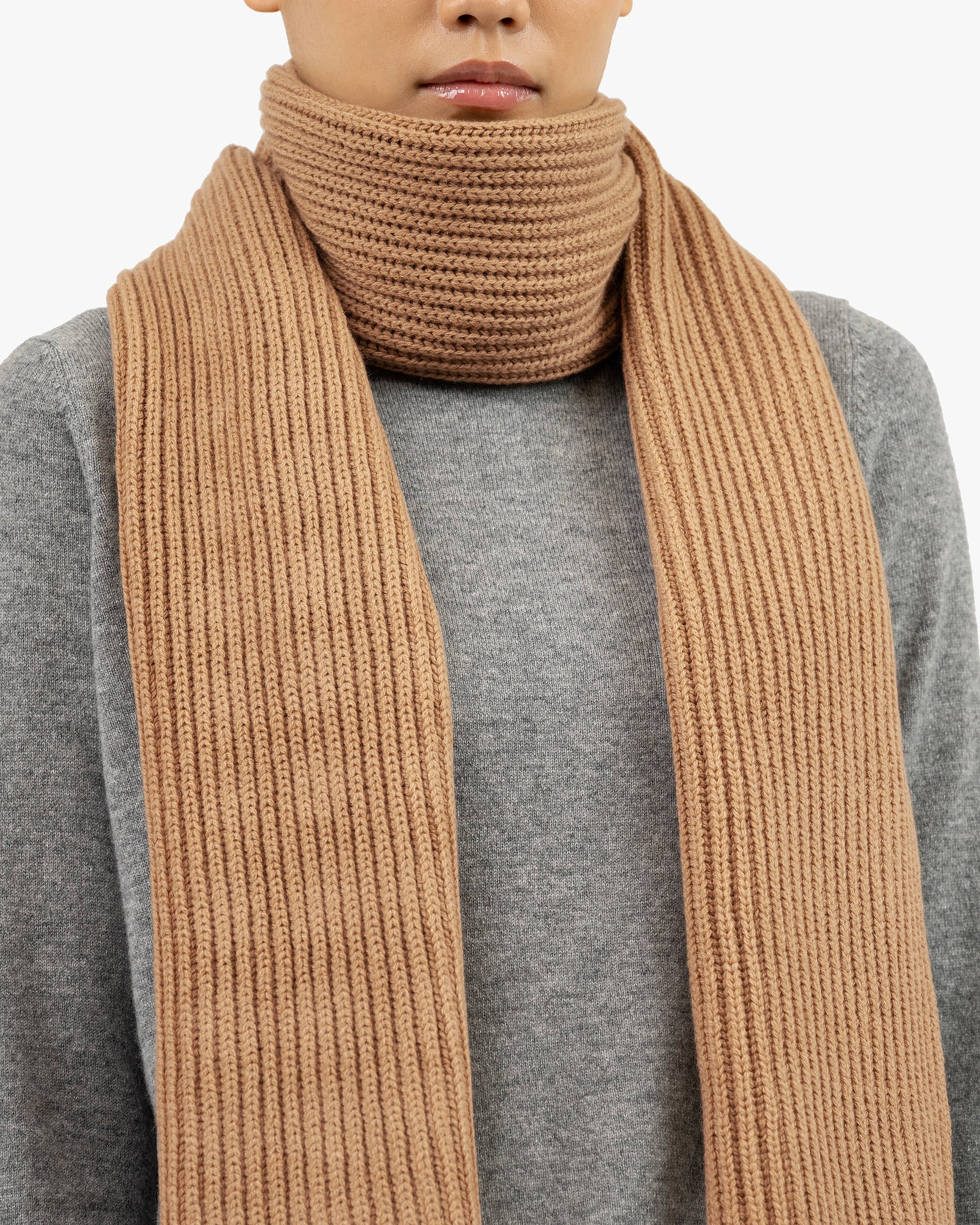 écharpe triomphe cachemire seamless - CAMEL