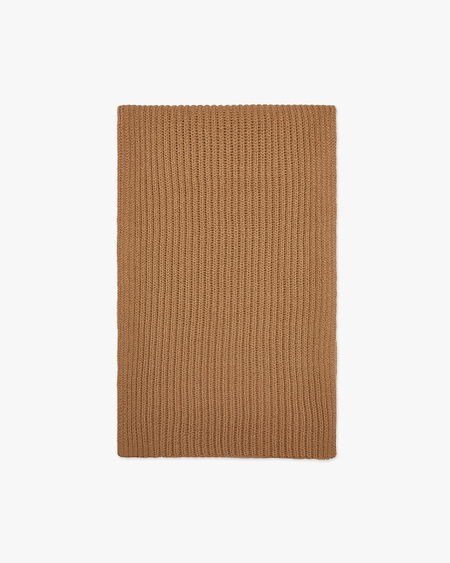 Maxi Ribbed Scarf - Camel Merino / Cashmere