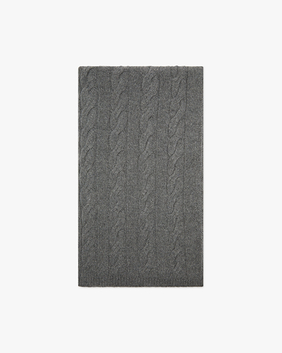 Cable Knit Maxi Scarf - Grey Cashmere