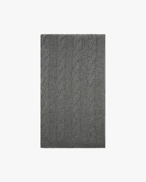 Cable Knit Maxi Scarf - Grey Cashmere