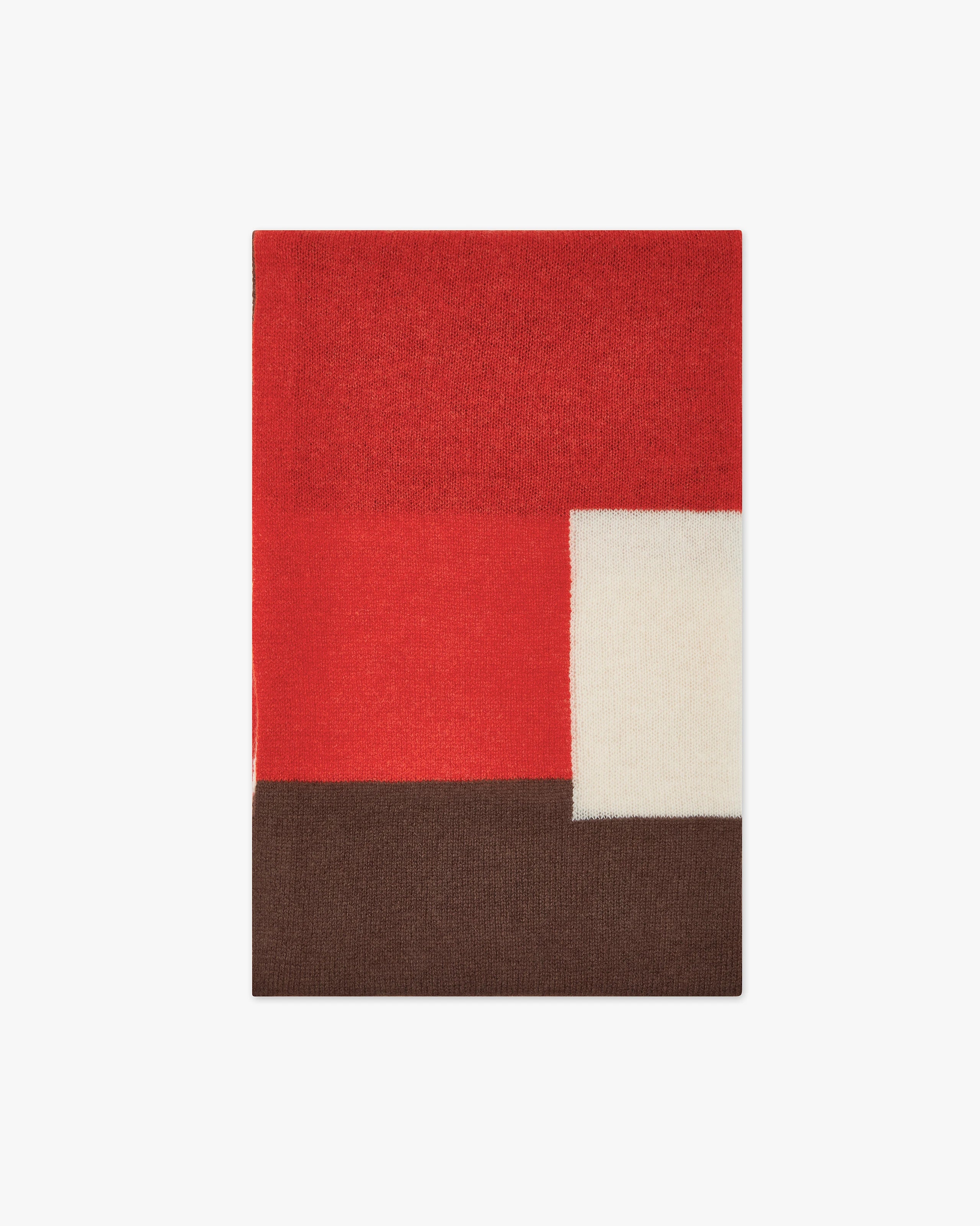 Mondrian Maxi Scarf - Red Cashmere