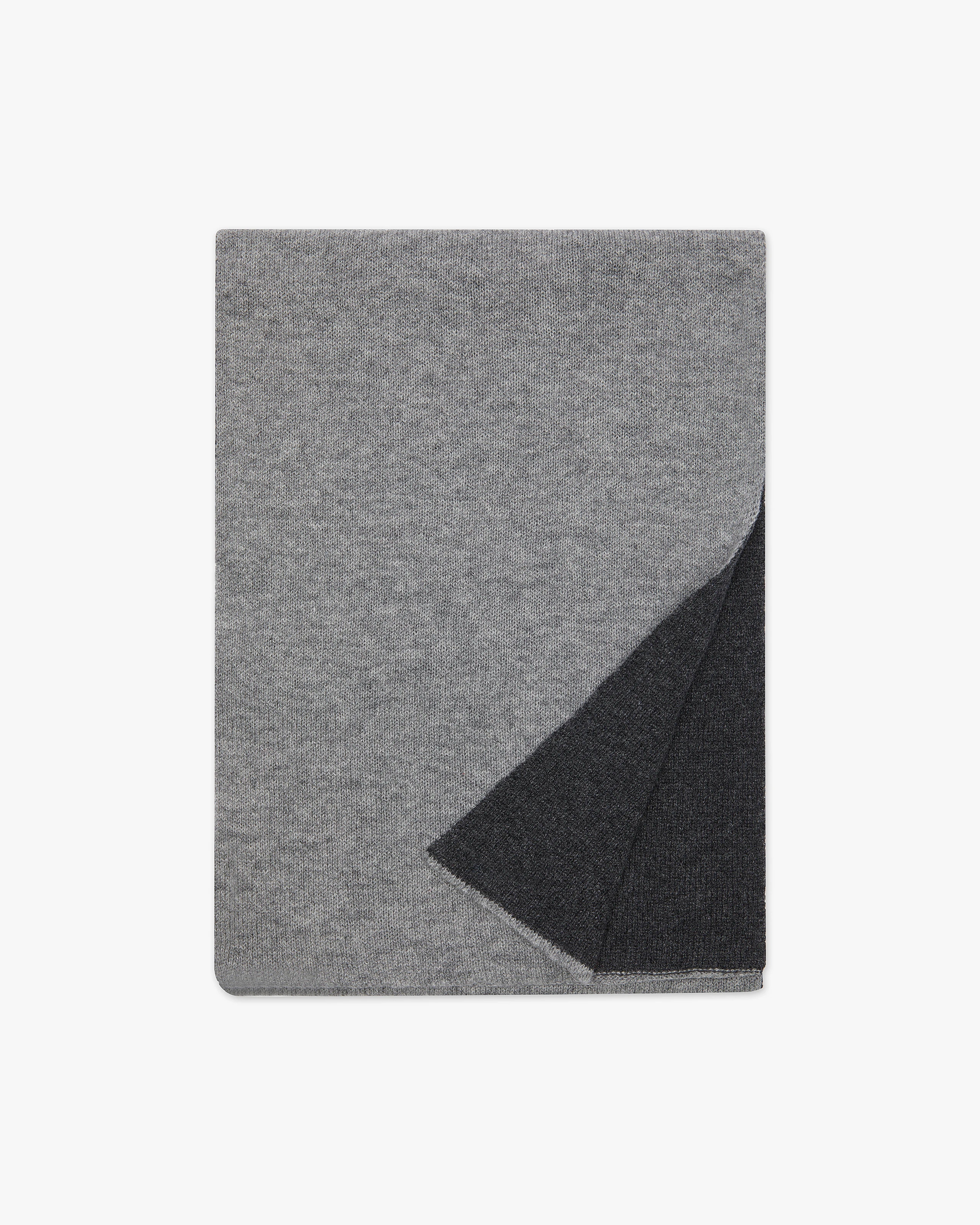 Two-Tone Maxi Scarf - Charcoal Cashmere