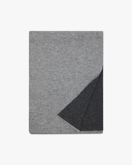 Two-Tone Maxi Scarf - Charcoal Cashmere
