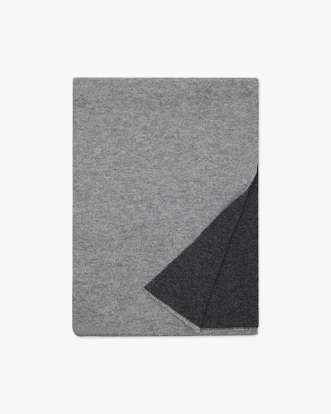 Two-Tone Maxi Scarf - Charcoal Cashmere