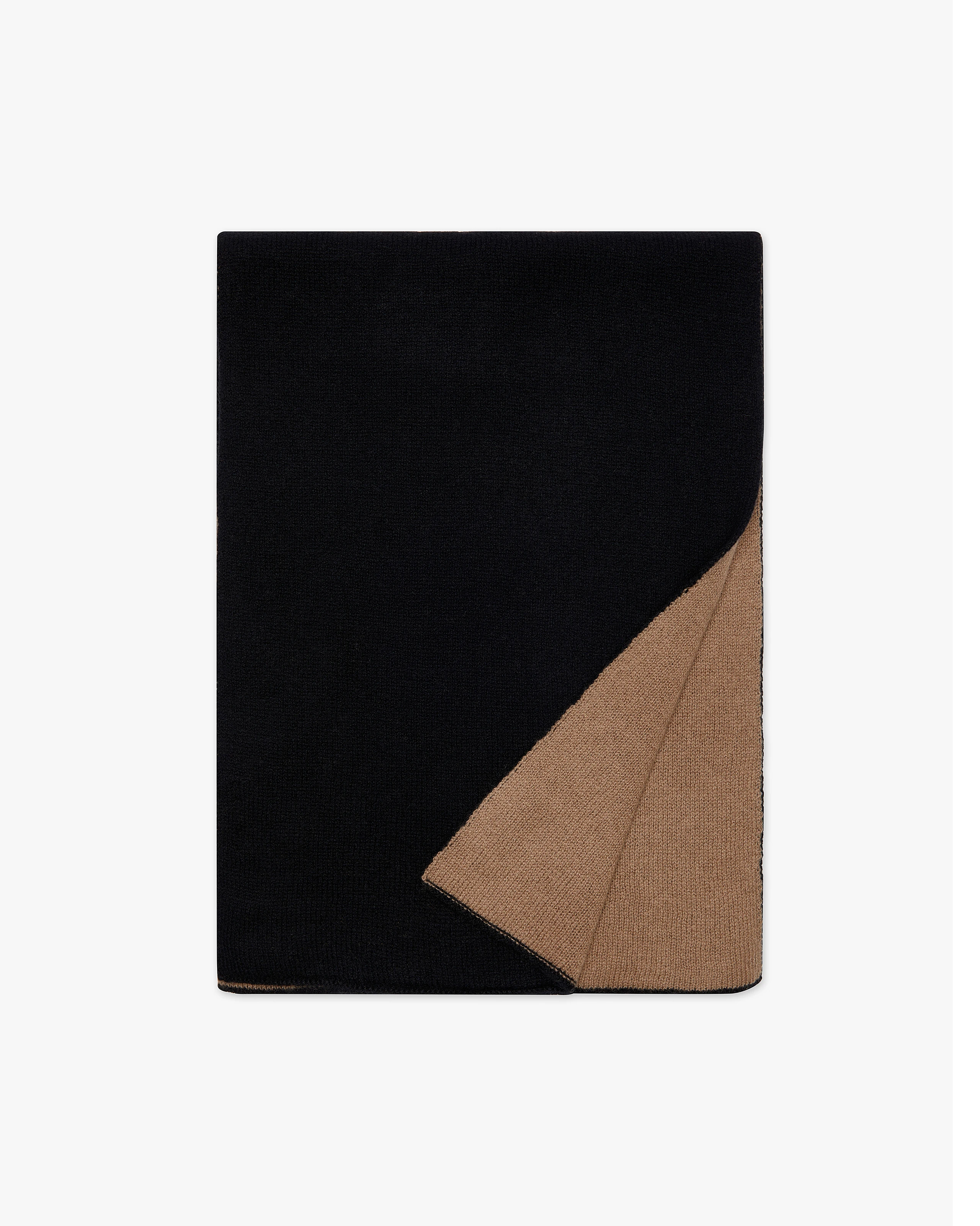 Two-Tone Maxi Scarf - Black Cashmere