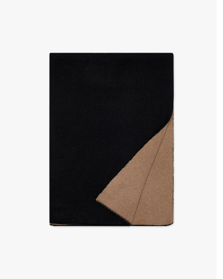 Two-Tone Maxi Scarf - Black Cashmere