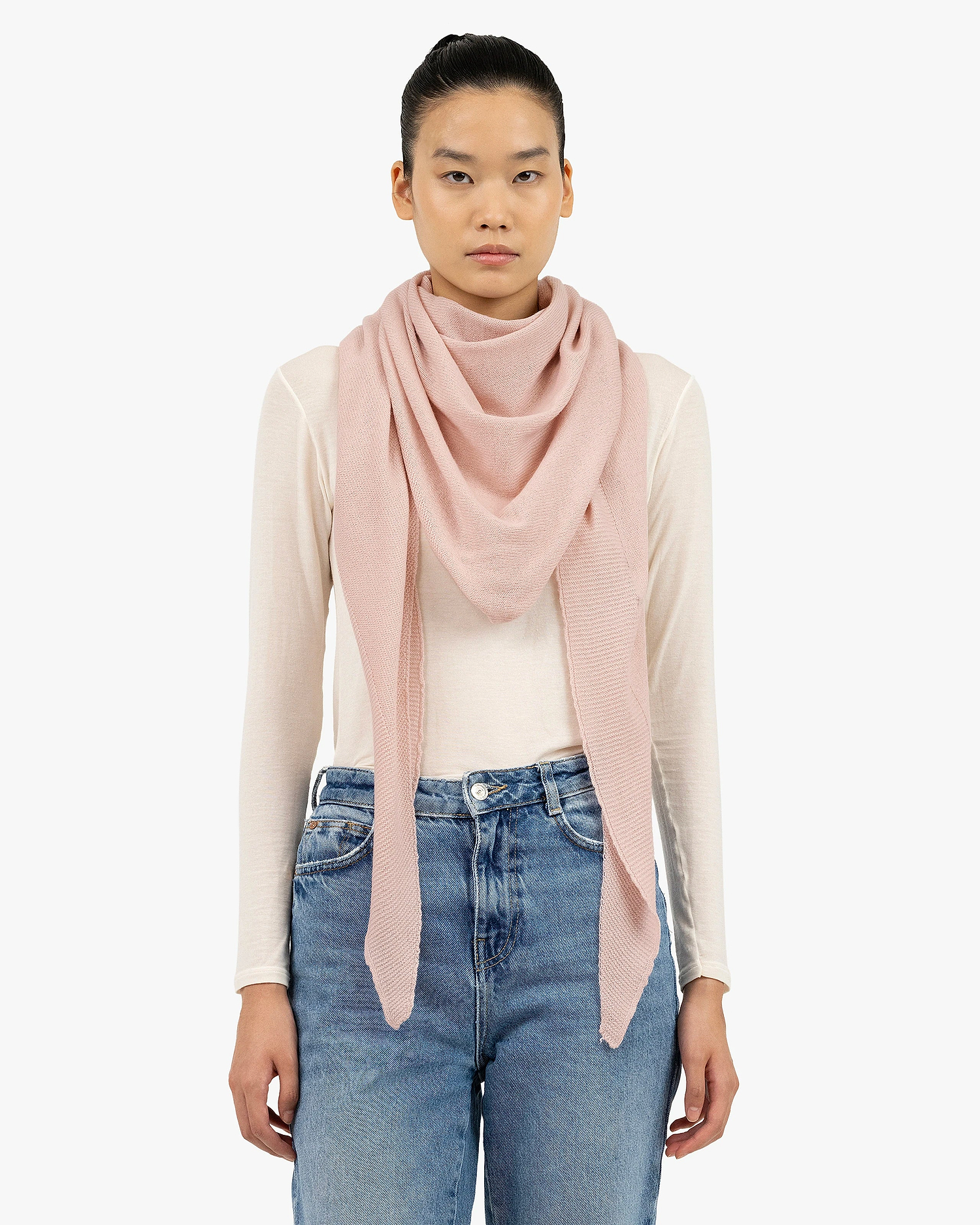 Maxi Triangle Scarf - Rose Cashmere