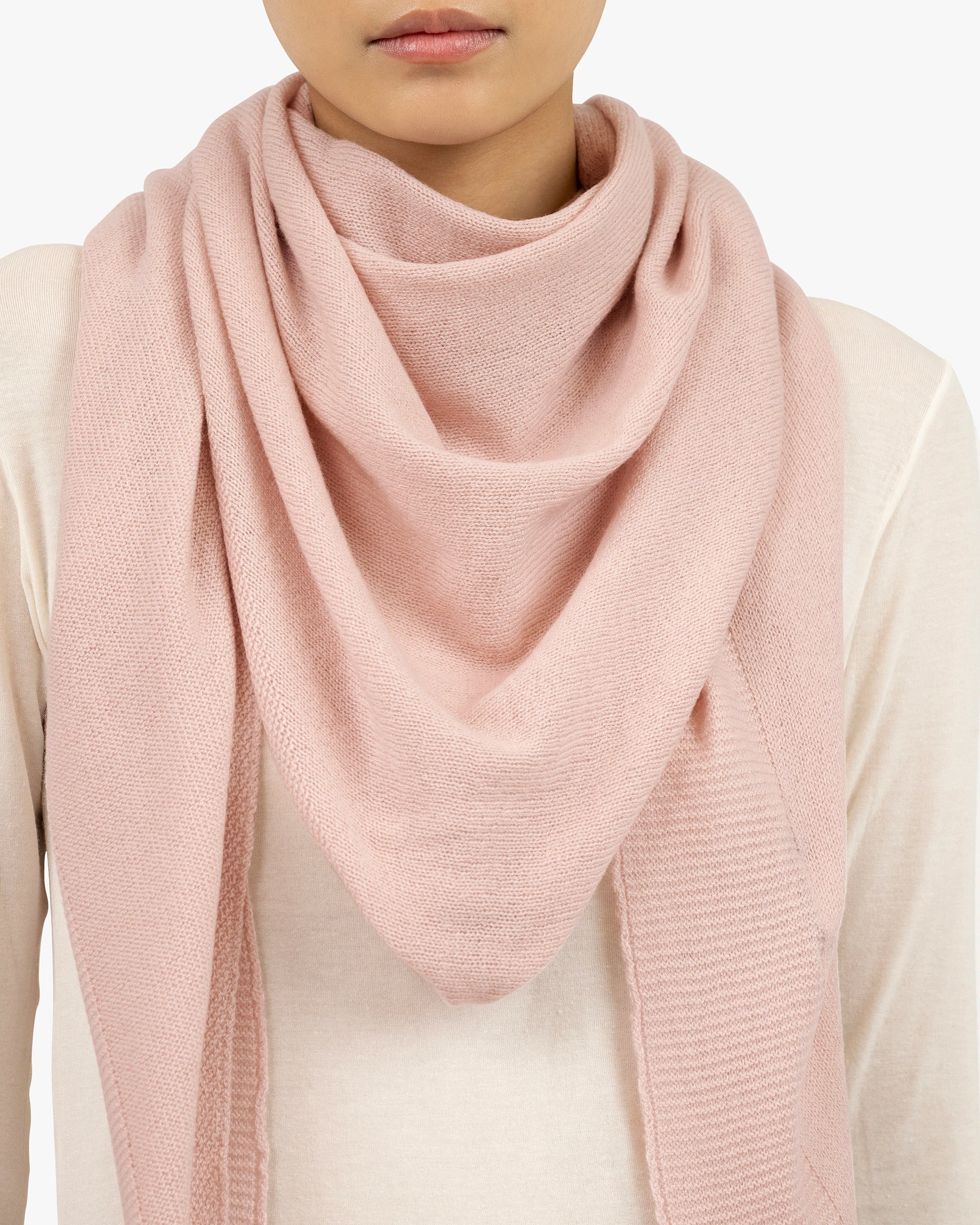 Maxi Triangle Scarf - Rose Cashmere