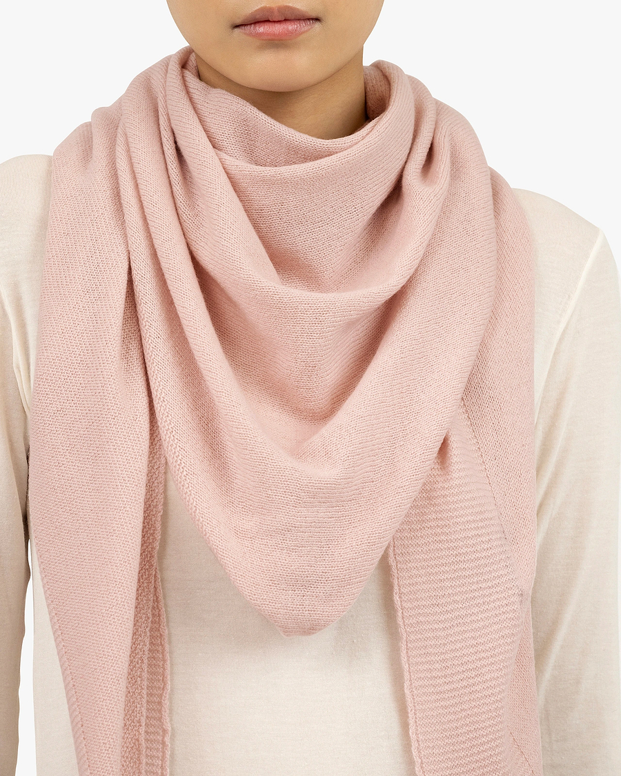 Maxi Triangle Scarf - Rose Cashmere