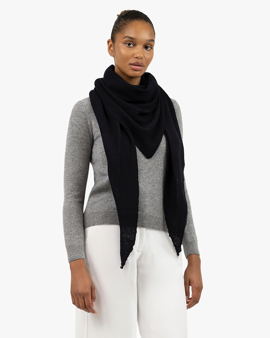 Maxi Triangle Scarf - Black Cashmere