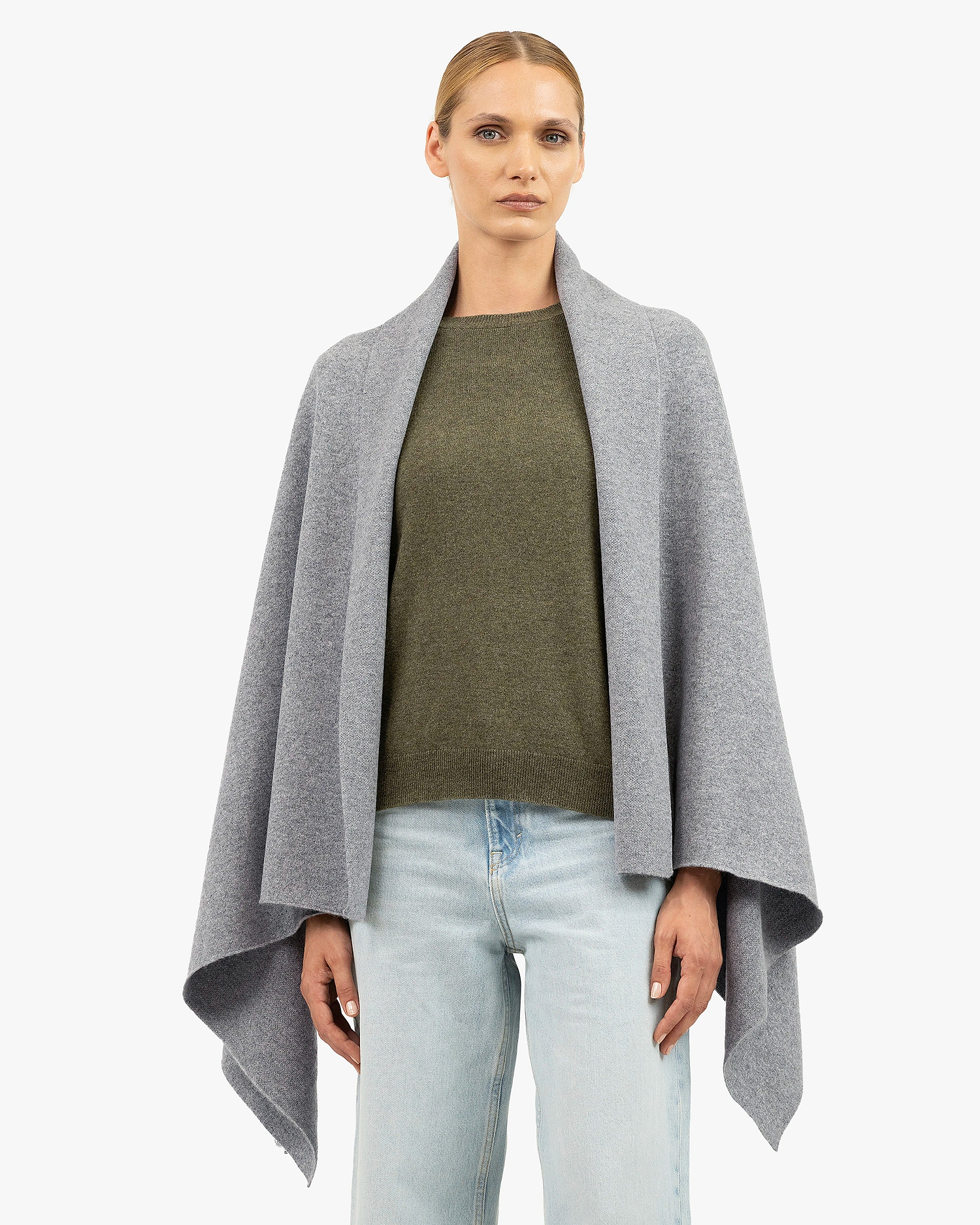 Dolomiti Maxi Wrap - Medium Grey Cashmere