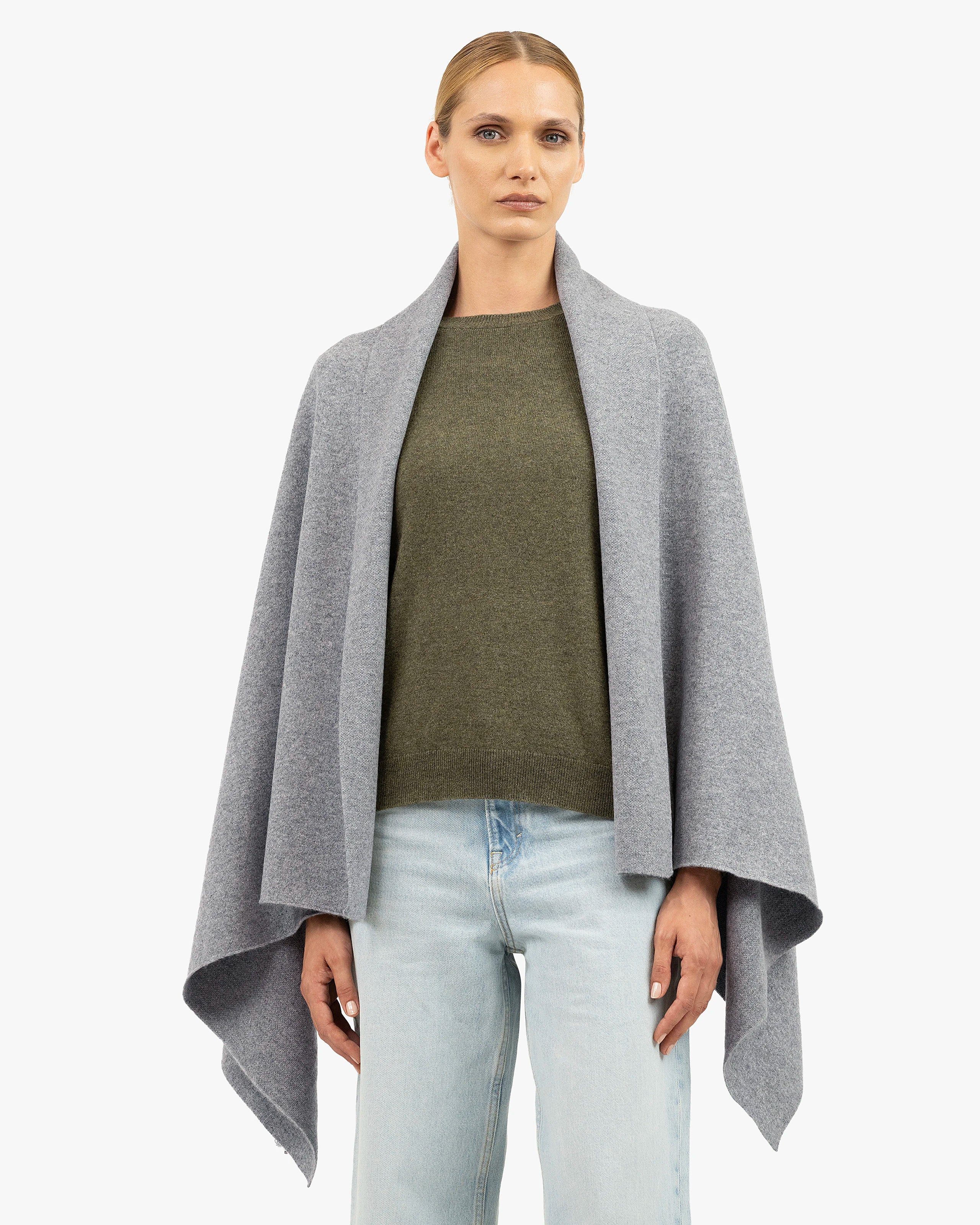 Dolomiti Maxi Wrap - Medium Grey Cashmere