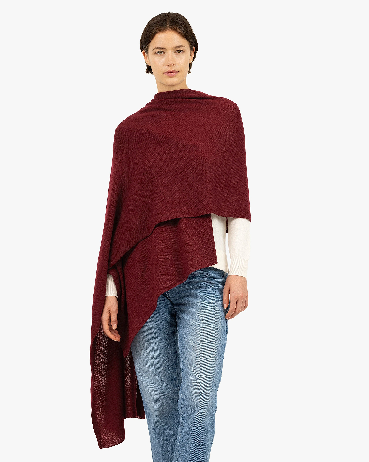 Essential Maxi Wrap - Bordeaux Cashmere