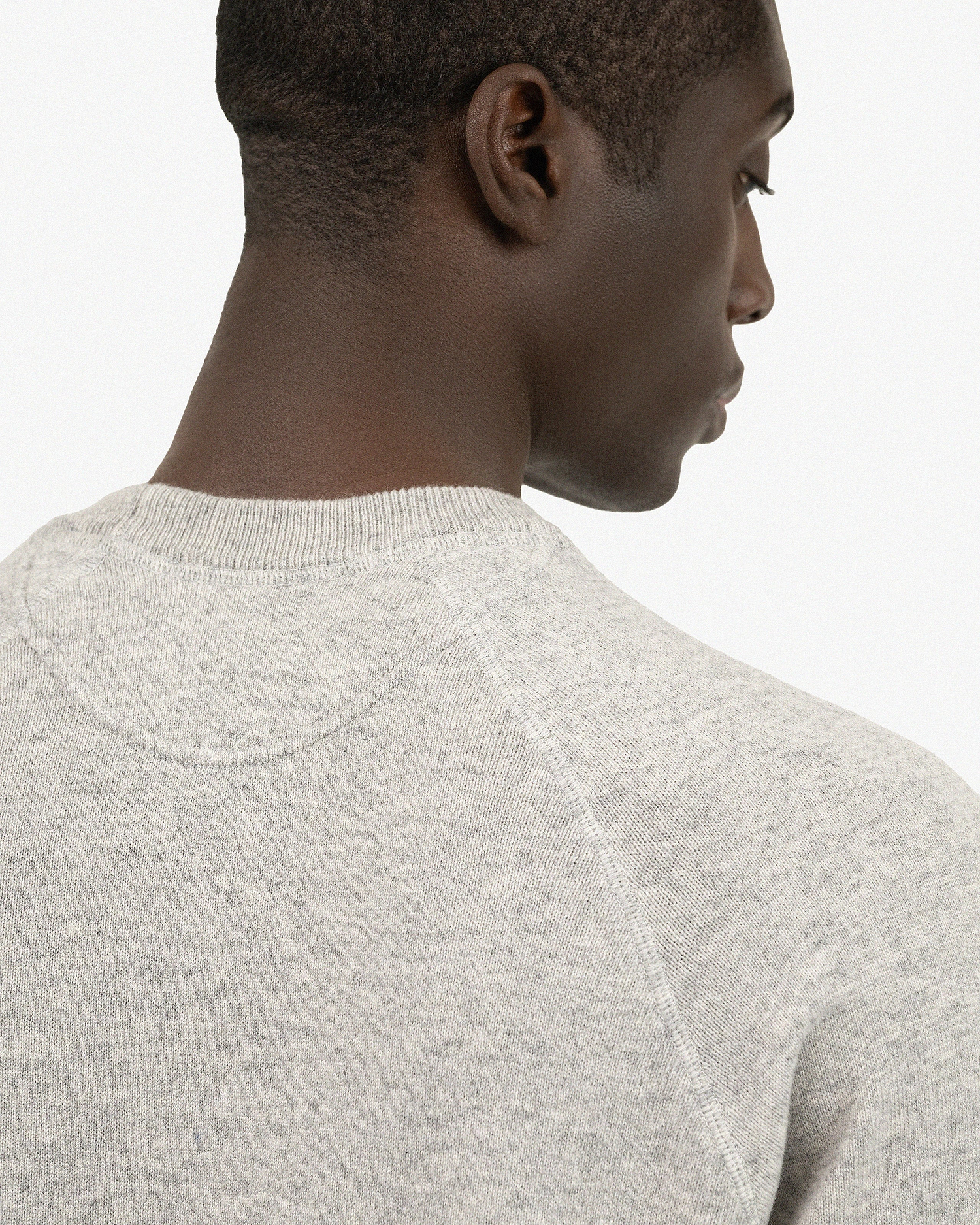 Men's Arcore Raglan Crew Neck Sweater - Light Grey Cashmere