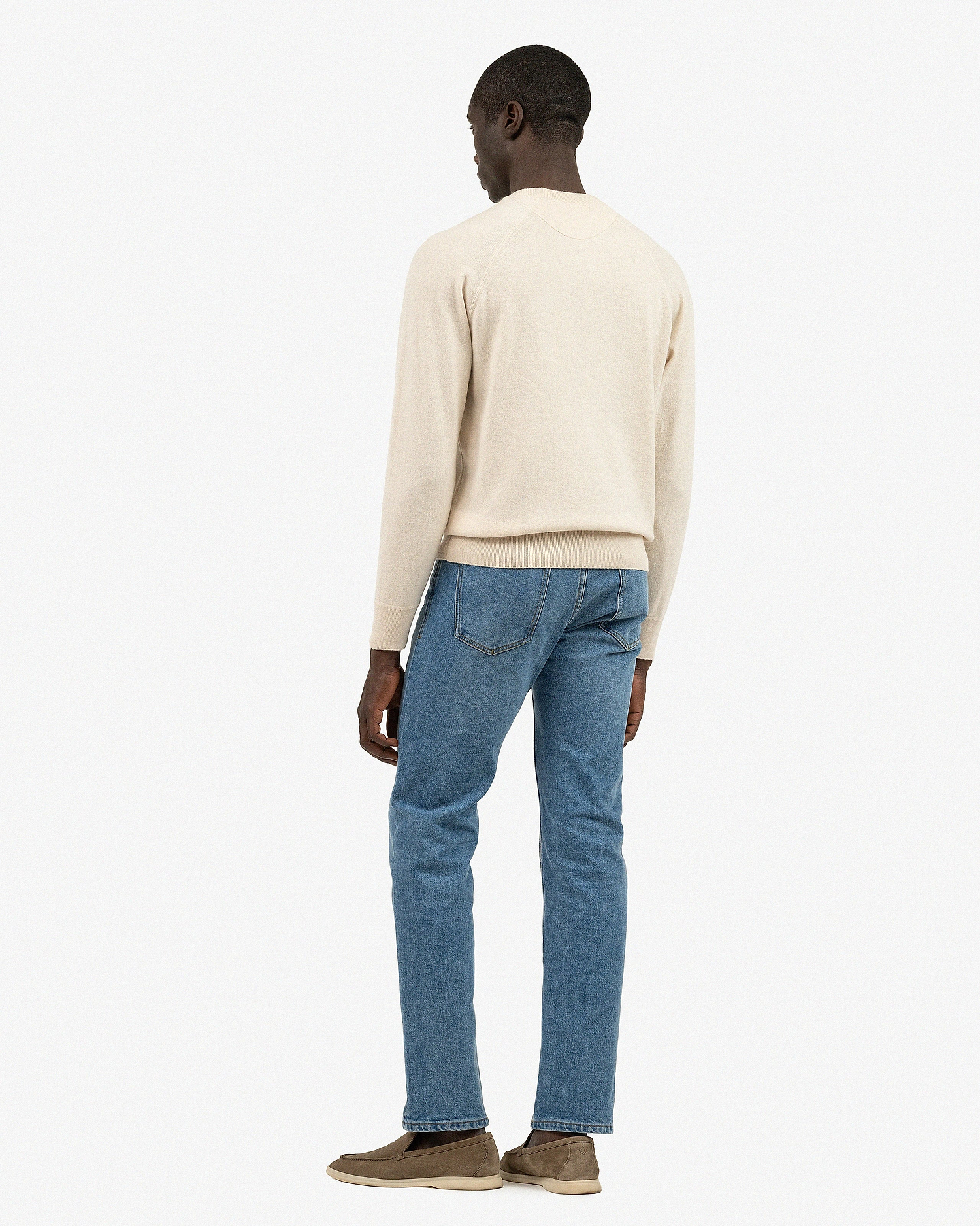 Men's Arcore Raglan Crew Neck Sweater - Light Beige Cashmere