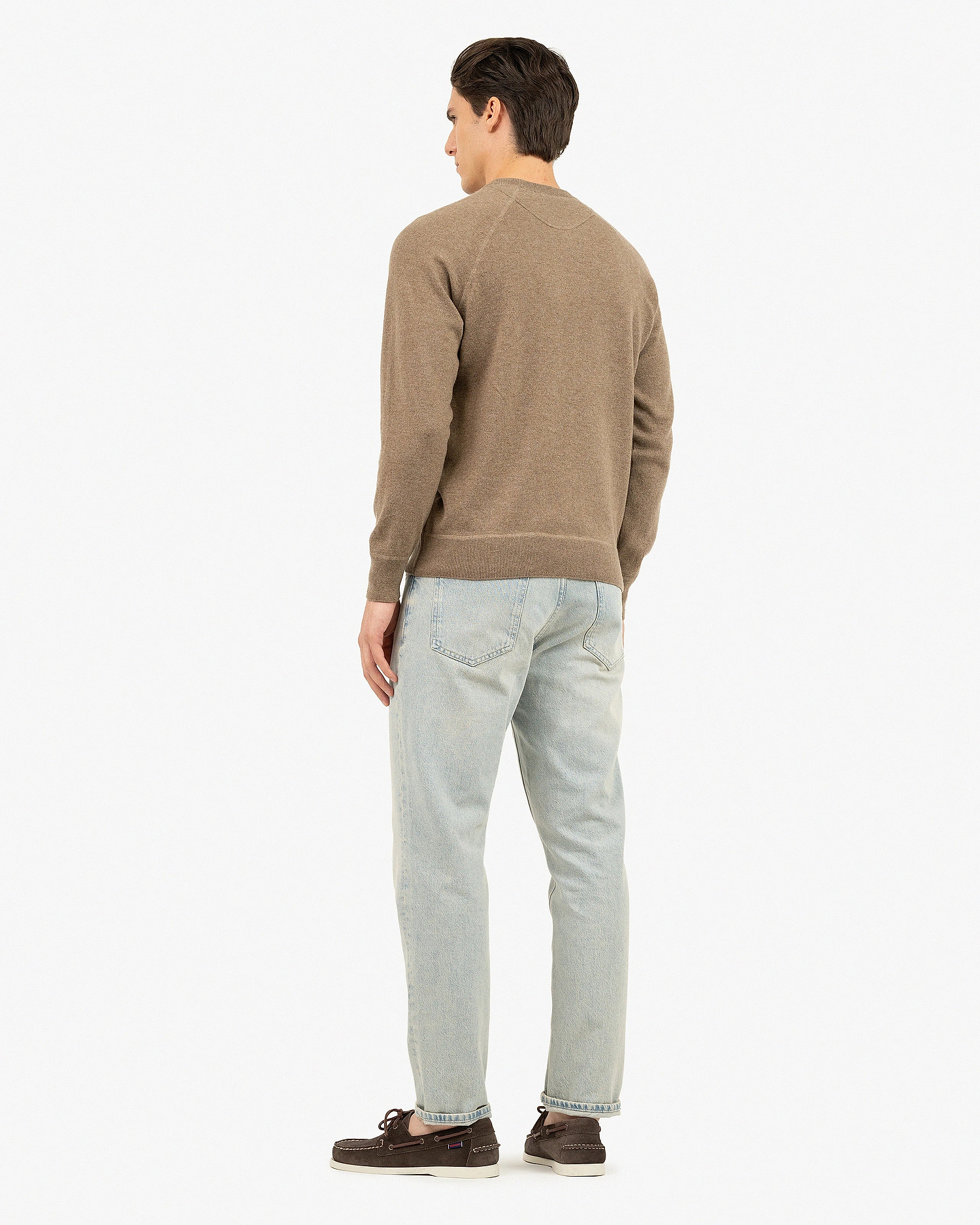 Men's Arcore Raglan Crew Neck Sweater - Light Brown Cashmere