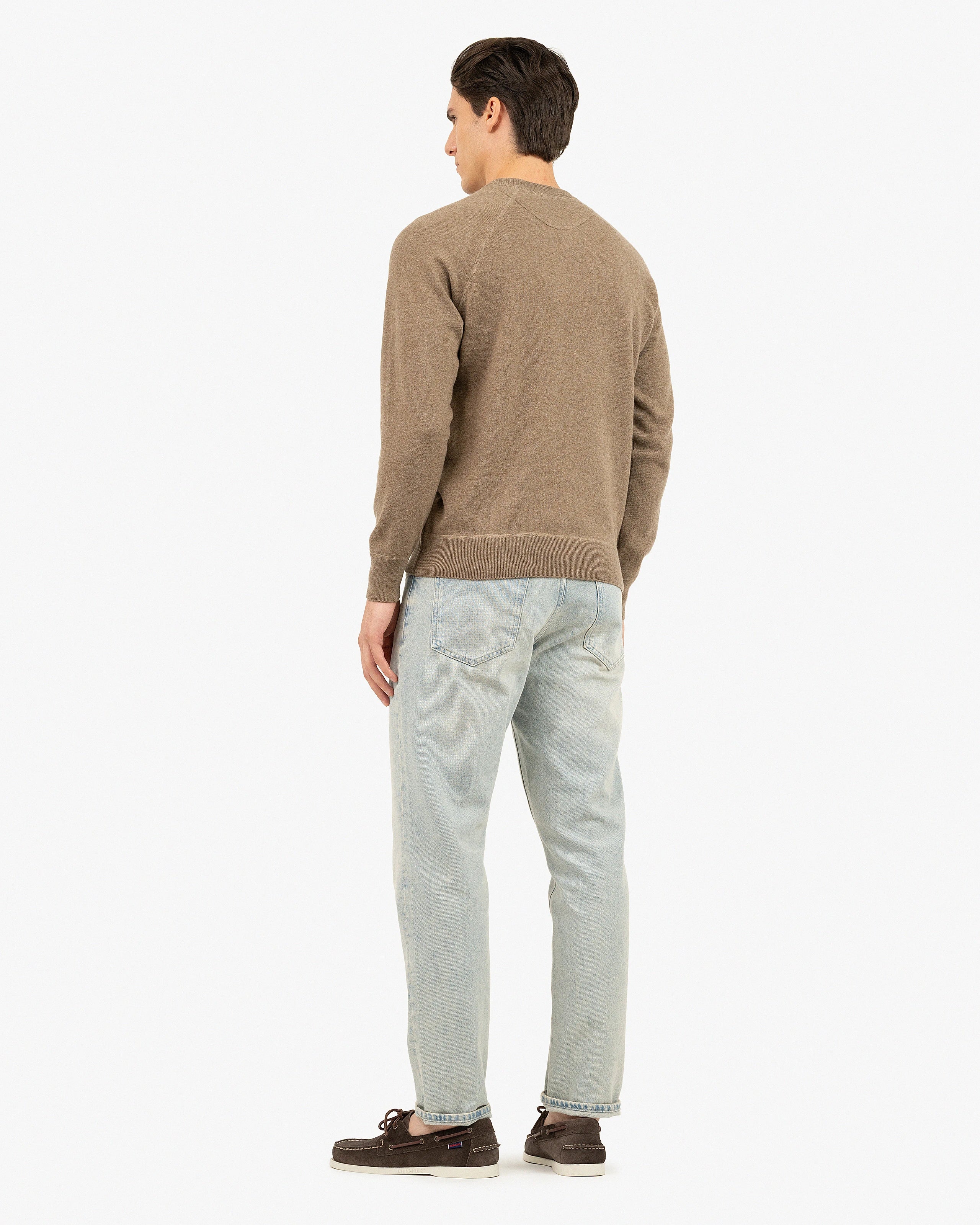 Men's Arcore Raglan Crew Neck Sweater - Light Brown Cashmere