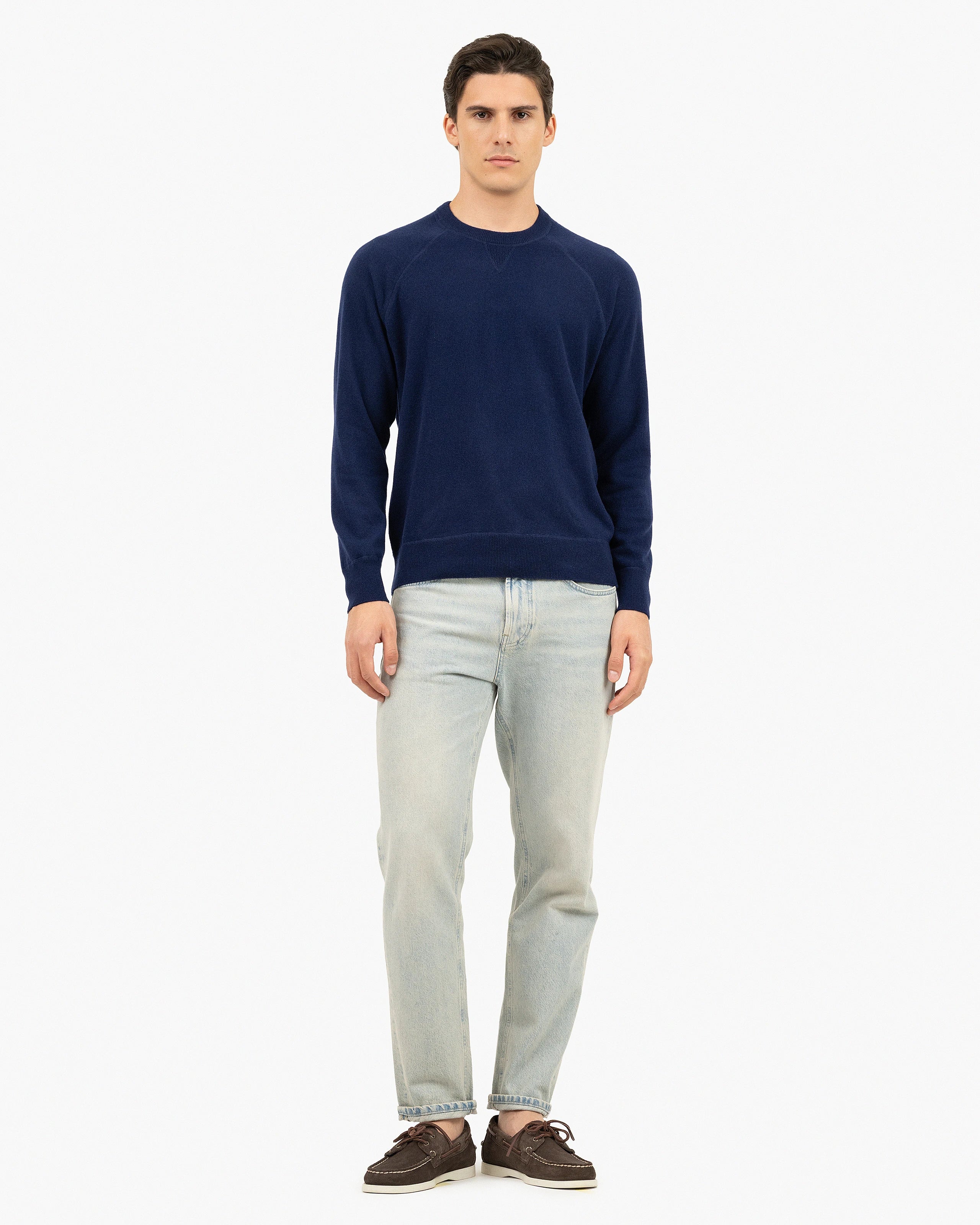 Men's Arcore Raglan Crew Neck Sweater - Blue Cashmere