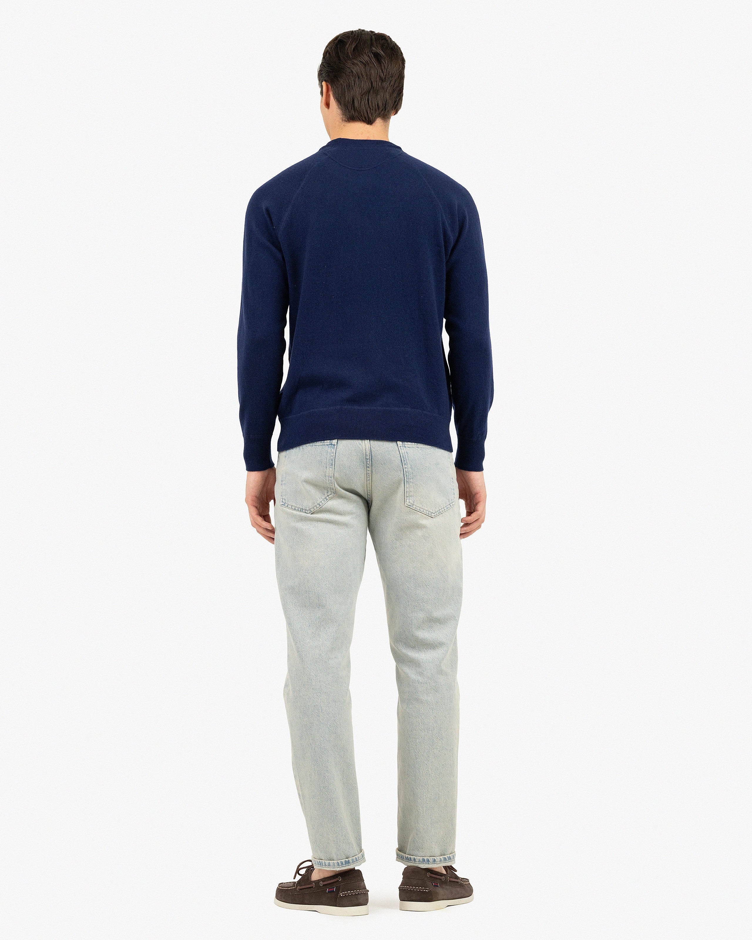 Men's Arcore Raglan Crew Neck Sweater - Blue Cashmere