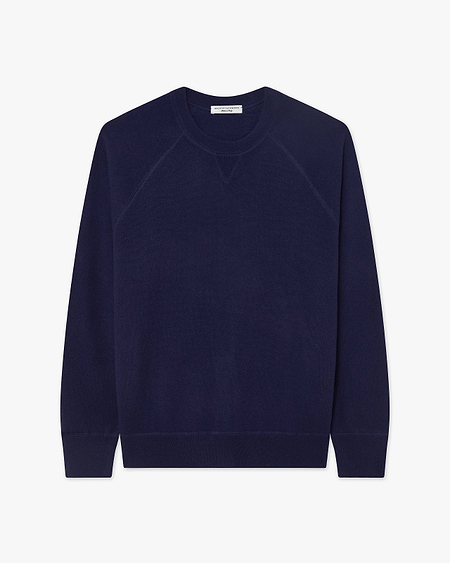 Men's Arcore Raglan Crew Neck Sweater - Blue Cashmere
