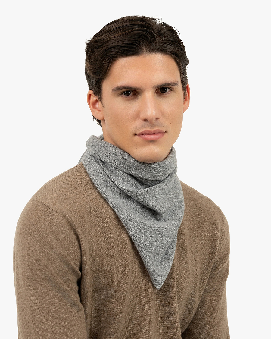 Men's Bandana Scarf - Medium Grey Cashmere