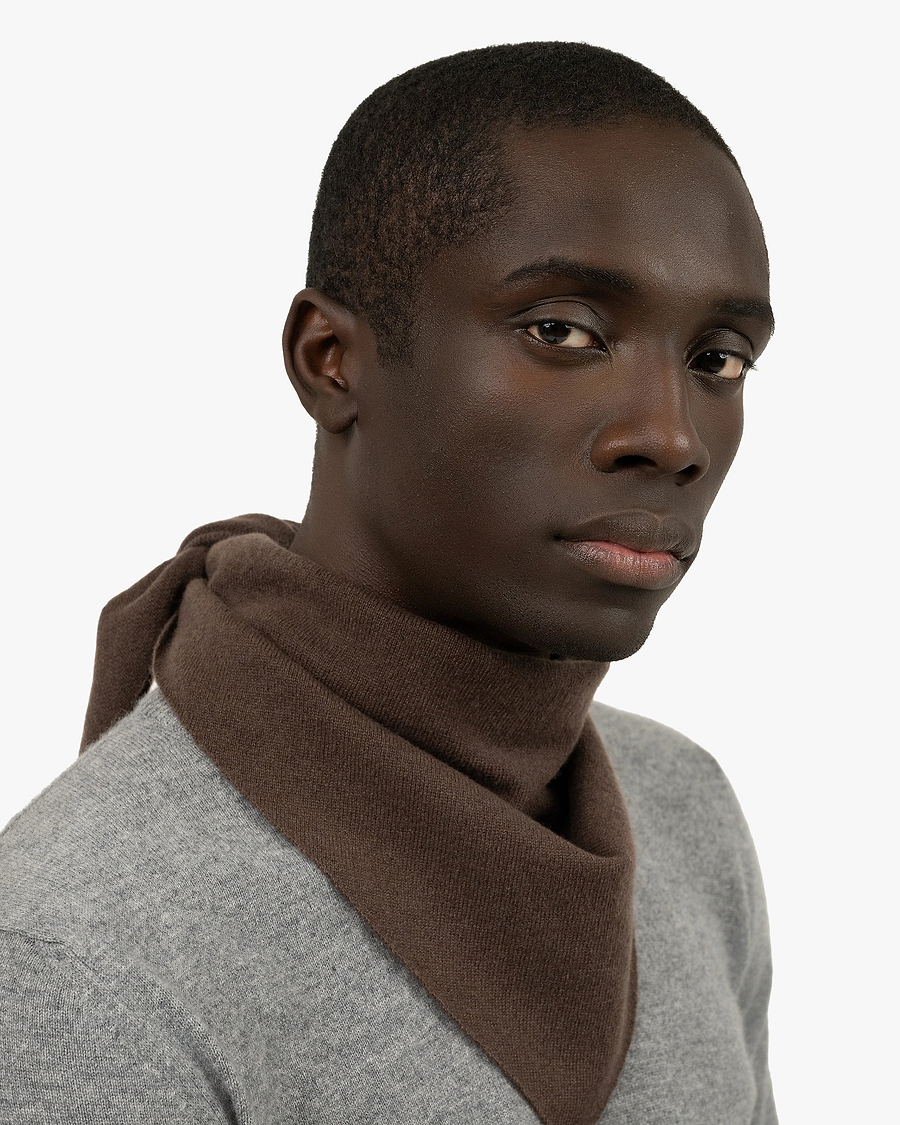 Men's Bandana Scarf - Brown Cashmere