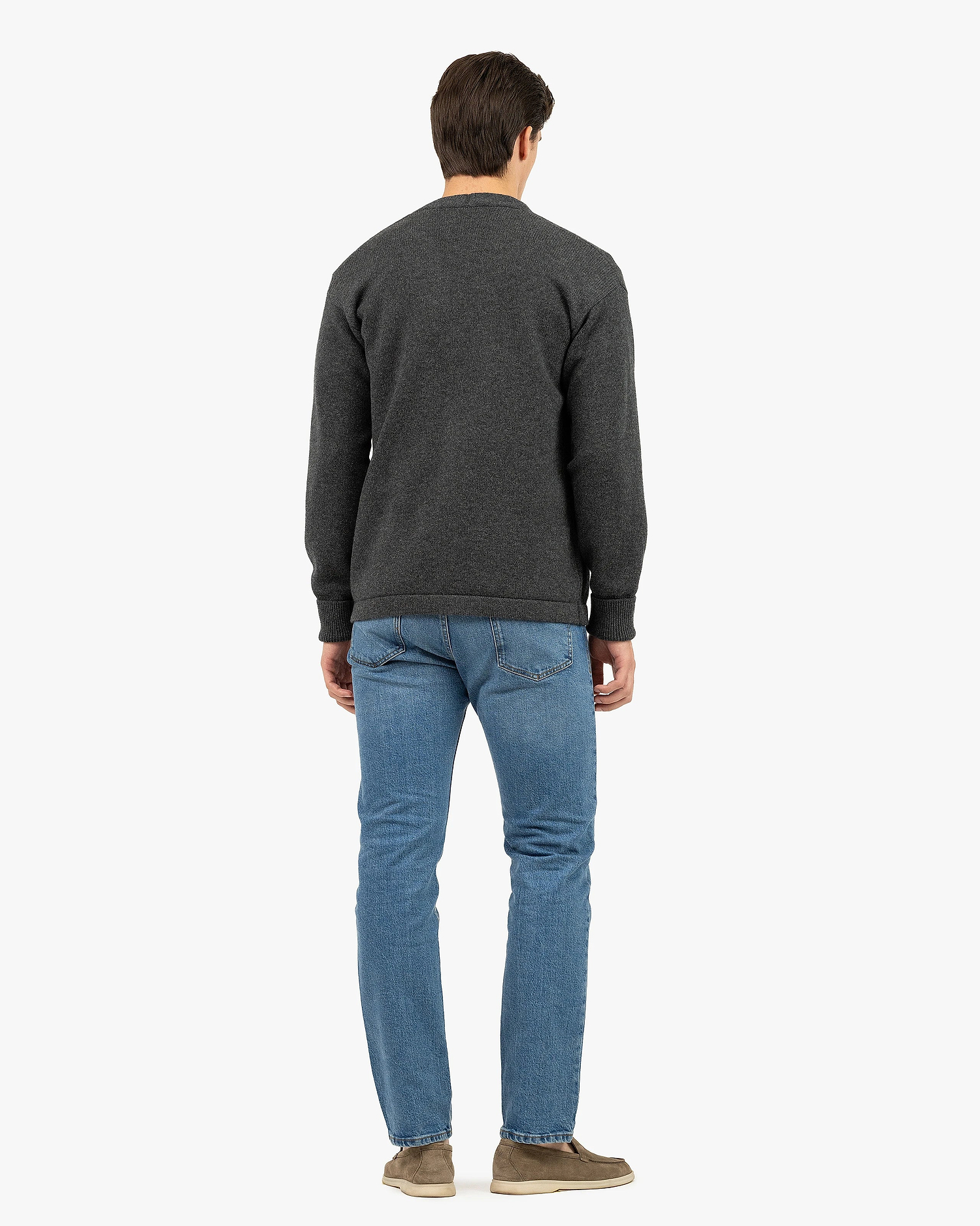 Men's Beacon Cardigan - Charcoal Cashmere